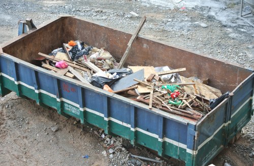 Business professionals discussing waste removal strategies