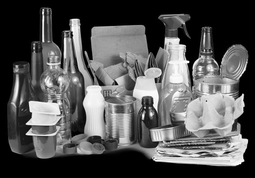 Various types of business waste ready for disposal